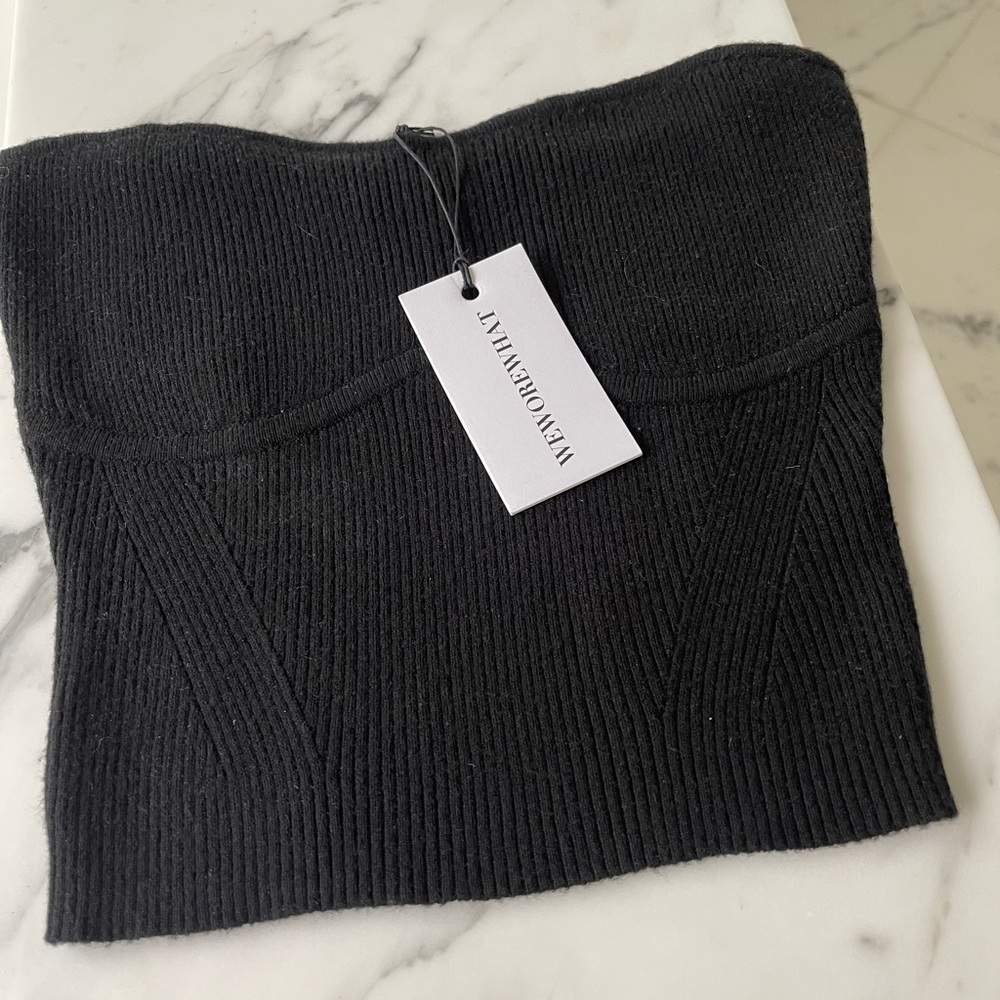 NWT WeWoreWhat We Wore What Black Ribbed Tube Top
